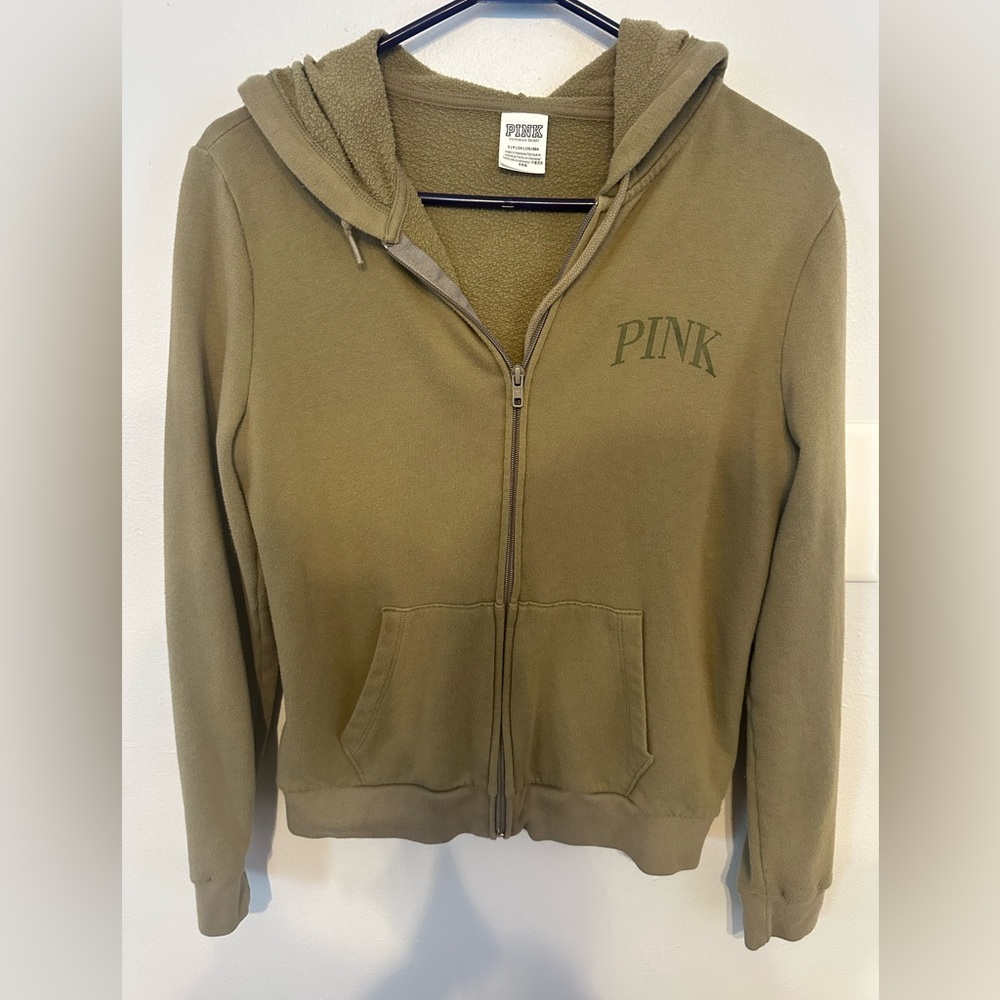 PINK Victoria's Secret Olive Green Hoodie